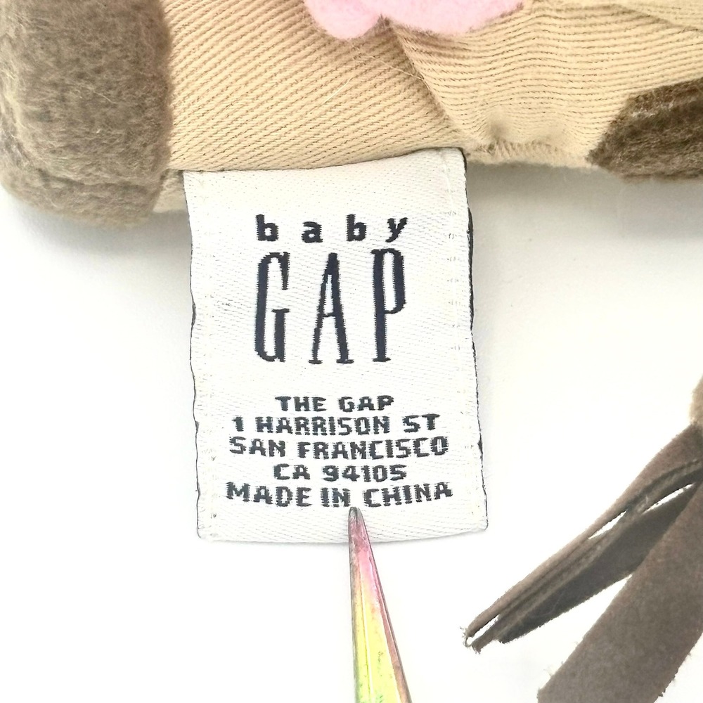 Baby Gap Vintage Brown Moo Mooing Cow Stuffed Plushie 2002 Farm Nursery Toy Y2K - Picture 9 of 12